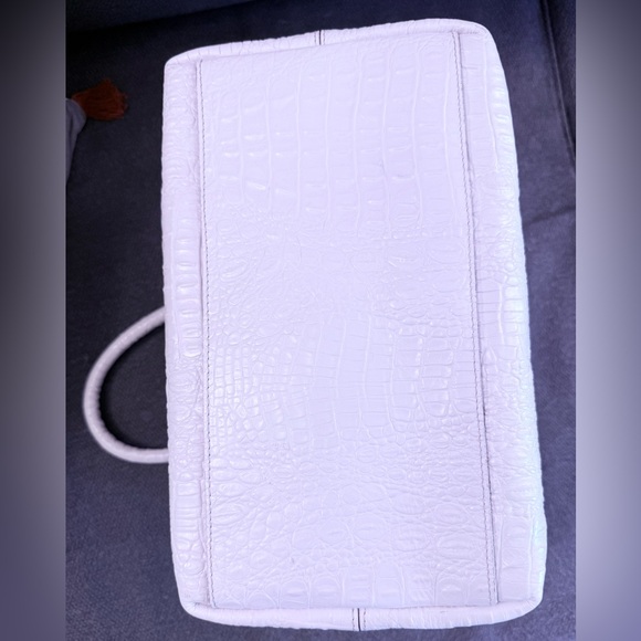 SOLD - FURLA Satchel ‘Boston’ Bag Leather & Rubber w/Gold Accents & Dust Bag EUC - Picture 9 of 16